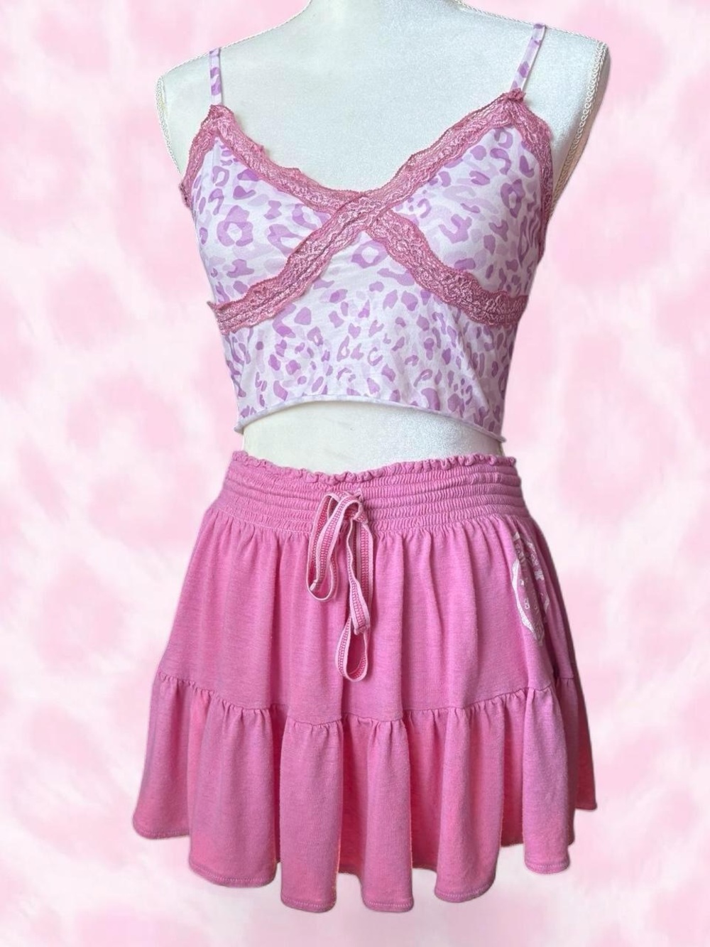 Vintage PINK ruffle skirt
